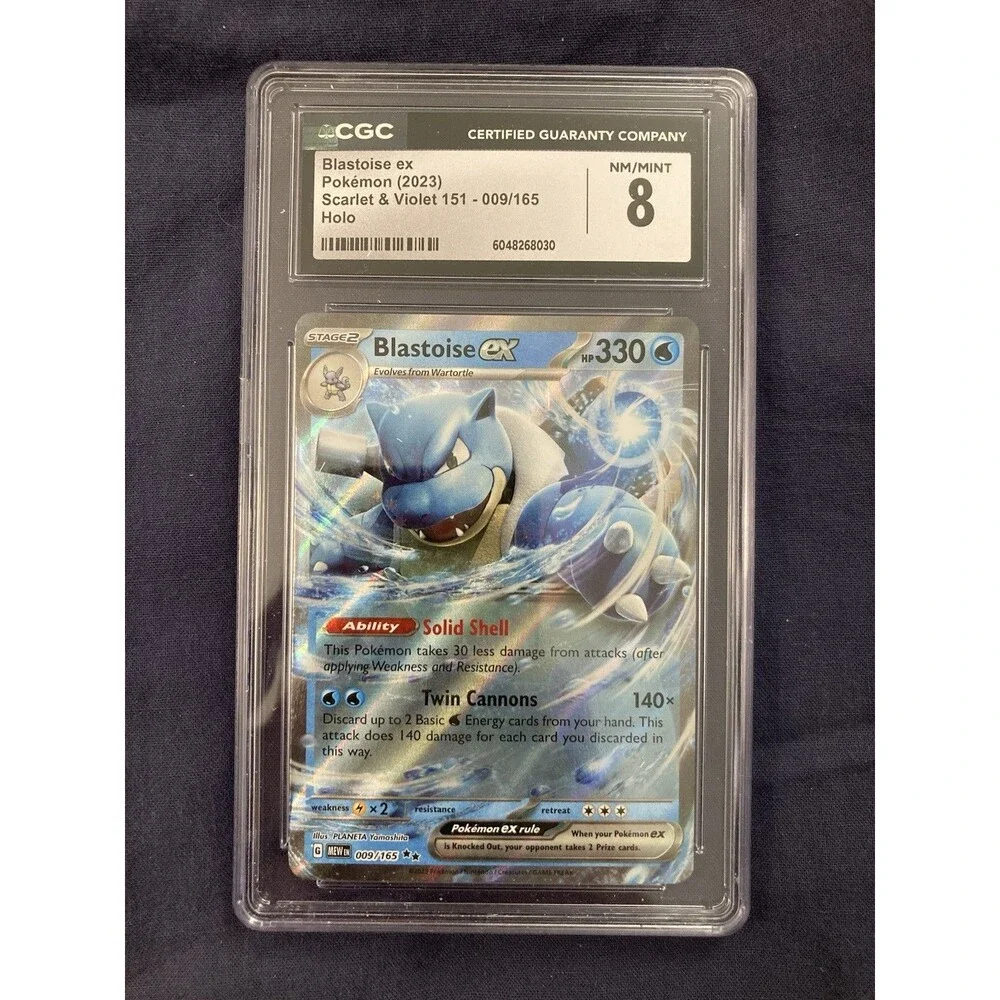 CGC NM/MINT 8 Blastoise ex 009/165 Sv: Scarlet & Violet 151 Double Rare Holo